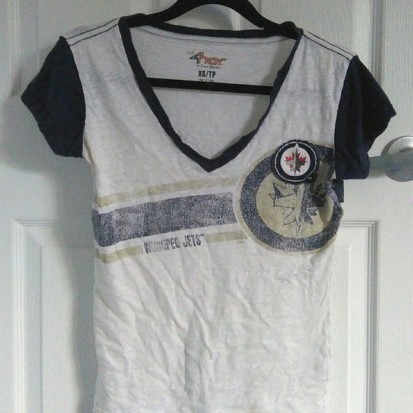 3 Winnipeg Jets Tee: Orange Burnout, White and Blue Burnout - Picture 7 of 9